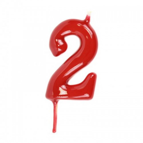 Vela Número 2 Vermelho